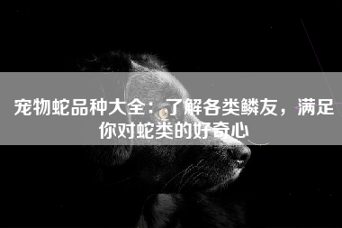 宠物蛇品种大全：了解各类鳞友，满足你对蛇类的好奇心