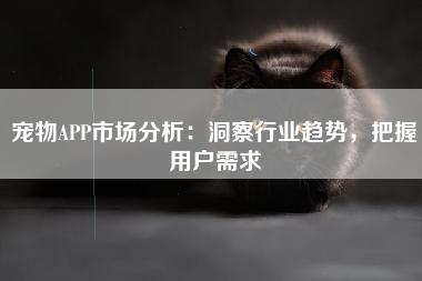 宠物APP市场分析：洞察行业趋势，把握用户需求