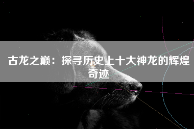 古龙之巅：探寻历史上十大神龙的辉煌奇迹