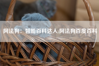 阿法狗：智能百科达人;阿法狗百度百科