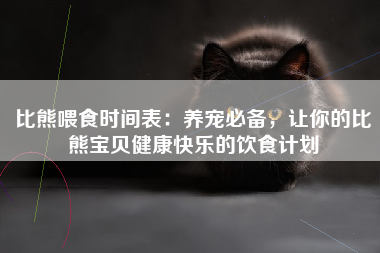 比熊喂食时间表：养宠必备，让你的比熊宝贝健康快乐的饮食计划