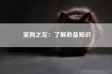 家狗之友：了解必备知识